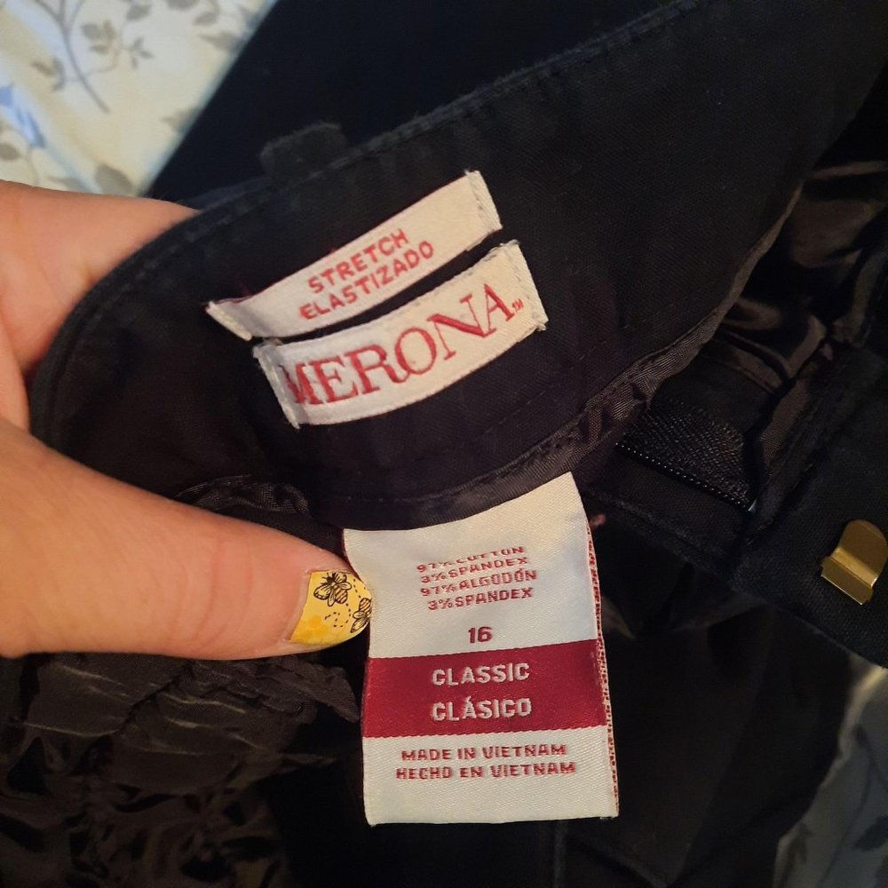 Elastic Black Merona Size 16 Pant  *BOGO*